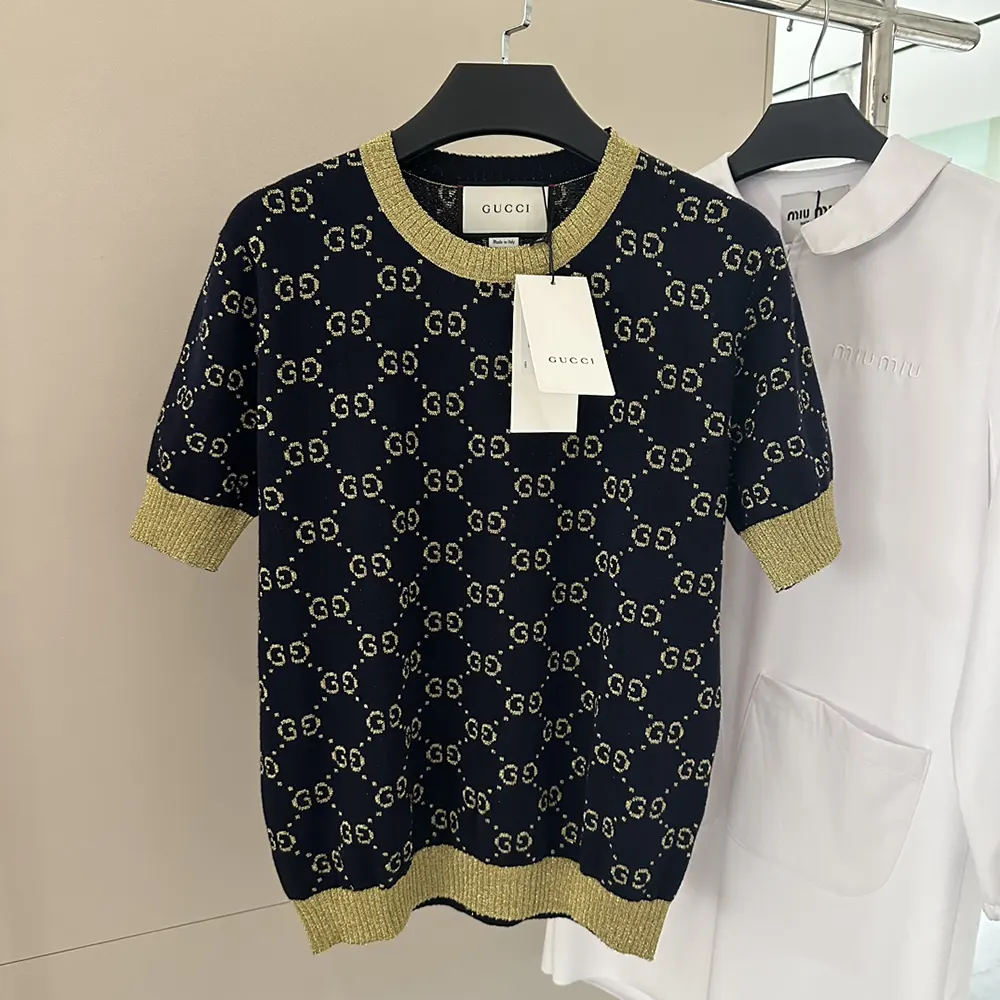 Gucci Women GG Cotton Lamé Top 526759X9W834921