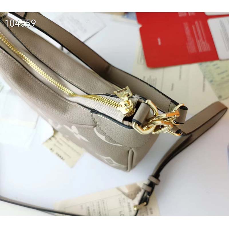 Louis Vuitton LV Women Bagatelle Mini Hobo Handbag Monogram Empreinte Embossed Grained Cowhide