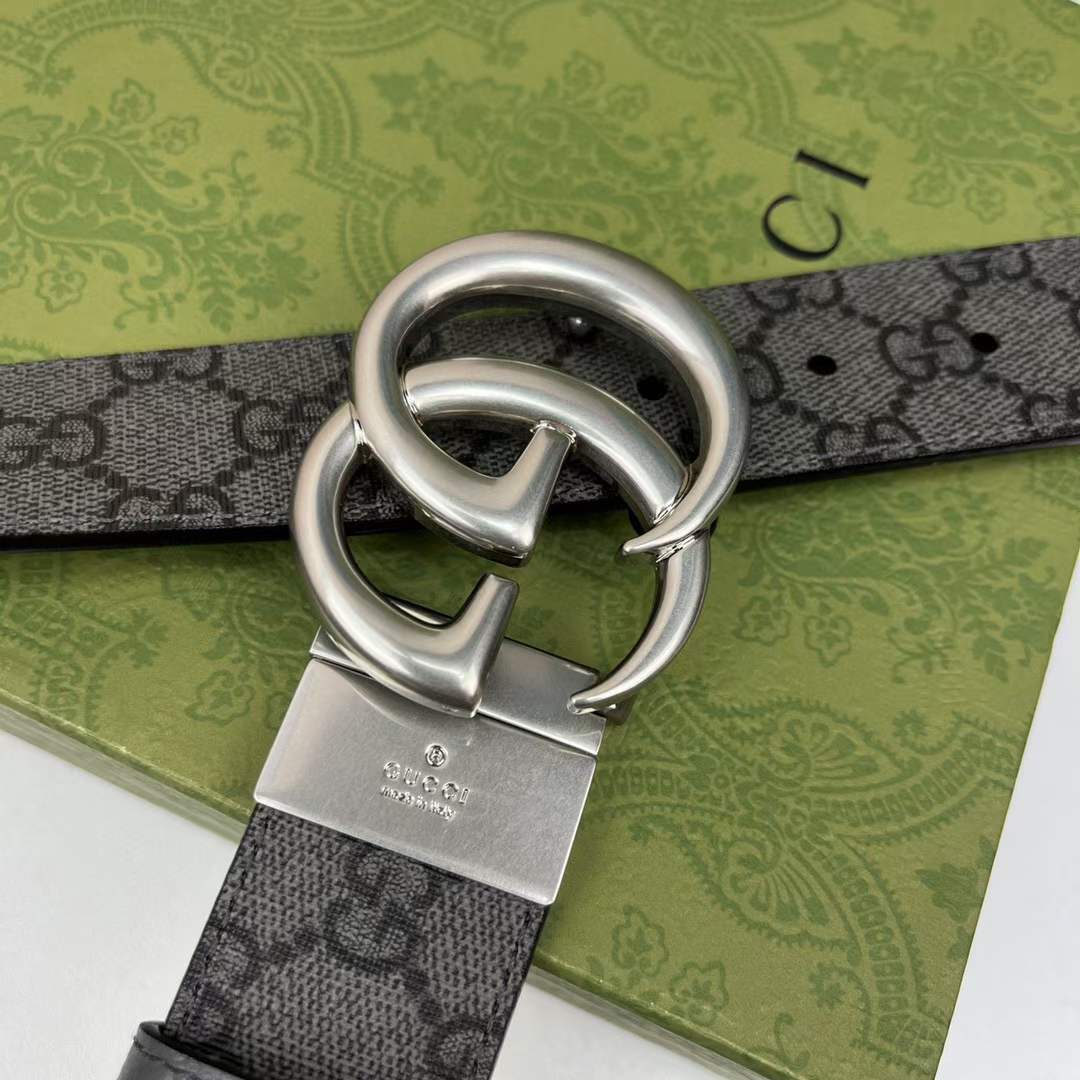 Gucci Unisex GG Marmont Reversible Belt Double G Buckle 3.8 CM Width