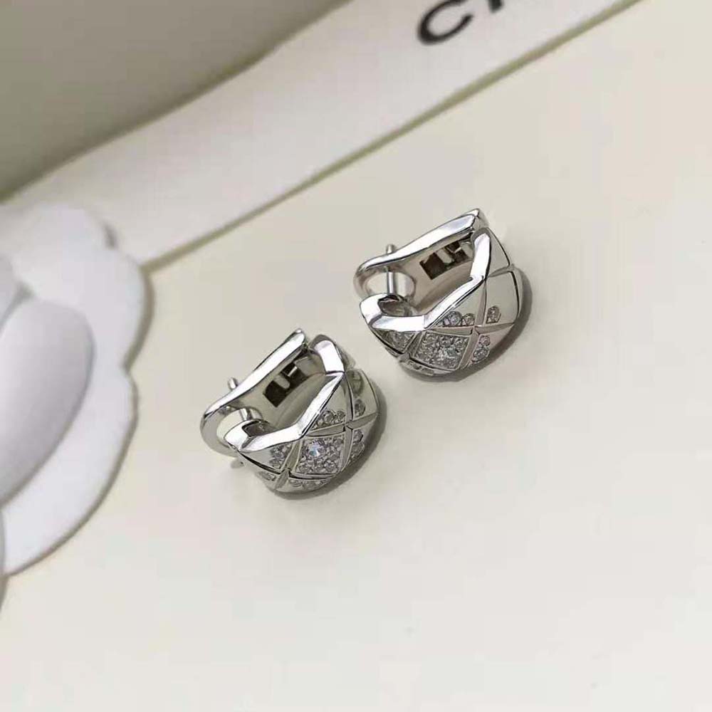 Chanel Women Coco Crush Earrings in 18K White Gold