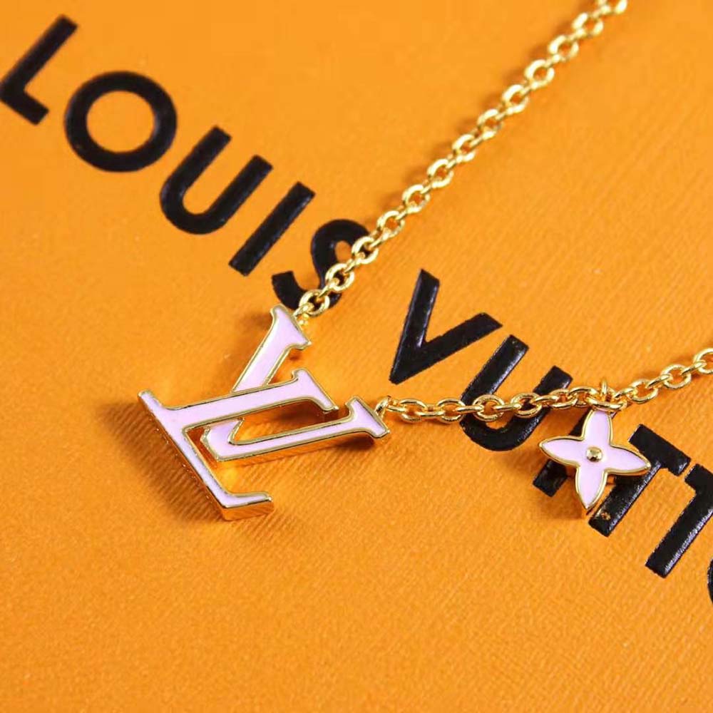 Louis Vuitton Women LV Iconic Enamel Necklace-Pink