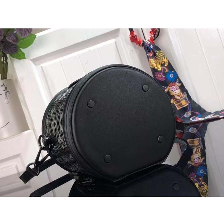 Louis Vuitton LV Women Cannes Handbag Black Patent Calfskin Cowhide Leather