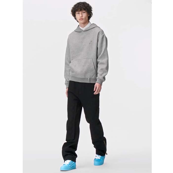 Louis Vuitton Unisex LV Trainer Sneaker Blue Monogram-Embossed Grained Calf Leather