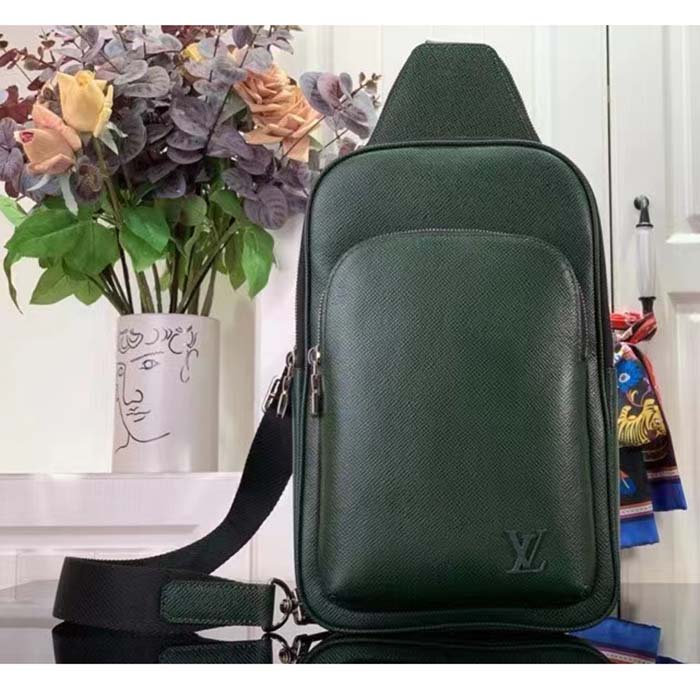 Louis Vuitton LV Unisex Avenue Slingbag NM Vert Laurier Green Taiga Cowhide Leather