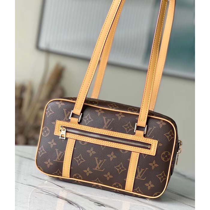 Louis Vuitton LV Women Cité Handbag Monogram Coated Canvas Cowhide Leather