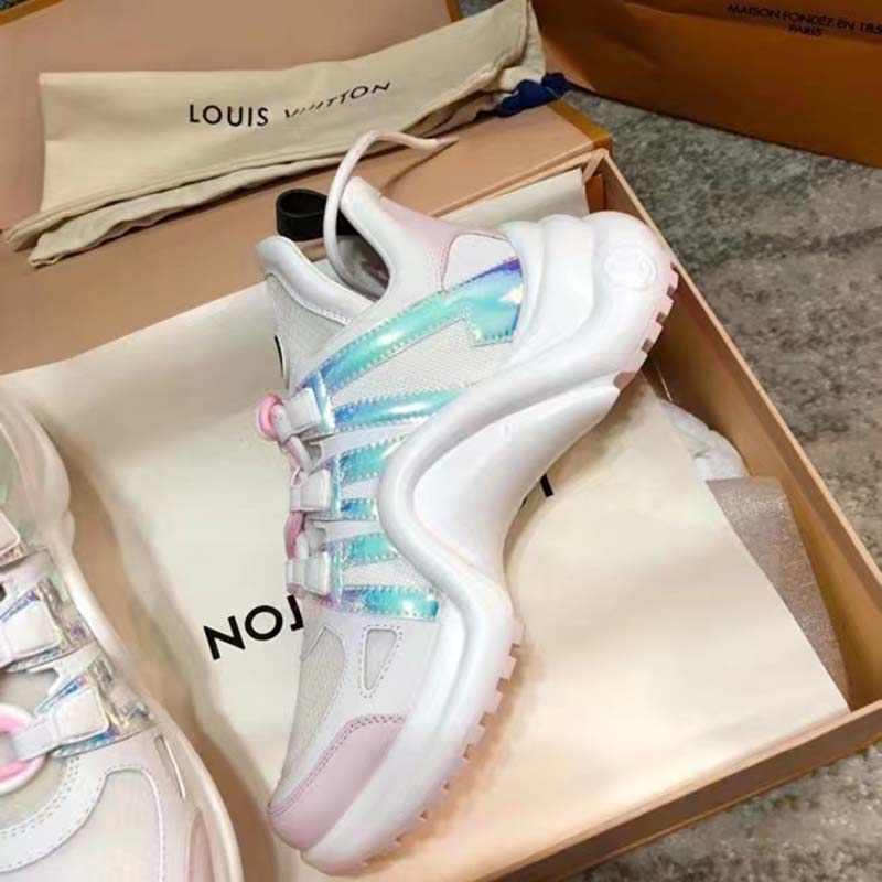 Louis Vuitton Women LV Archlight Sneaker Pink Mix Materials Patent Monogram Canvas