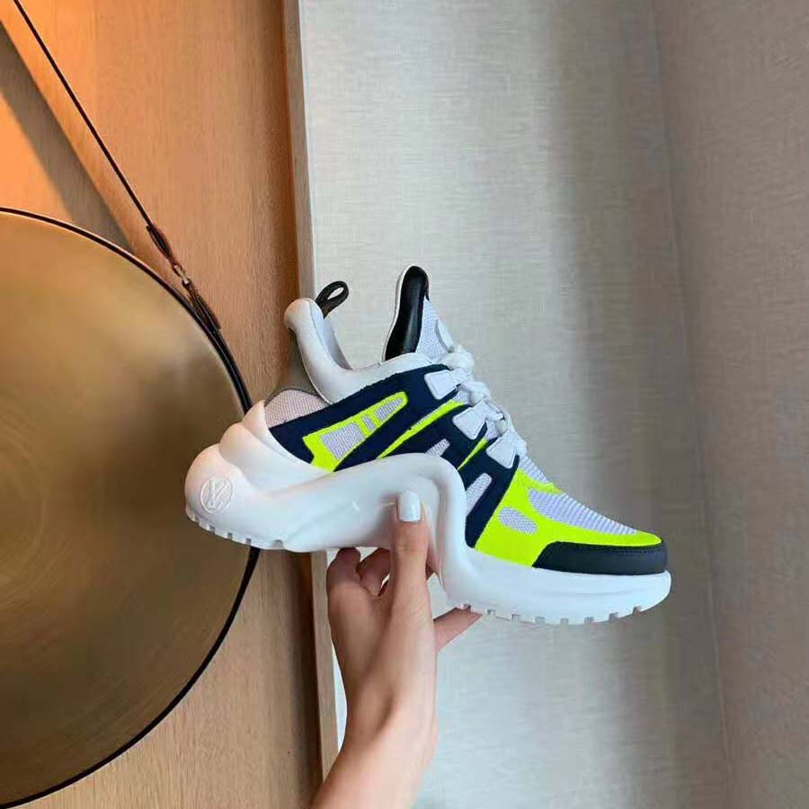 Louis Vuitton LV Unisex LV Archlight Sneaker in Technical Fabric and Monogram Canvas-Yellow