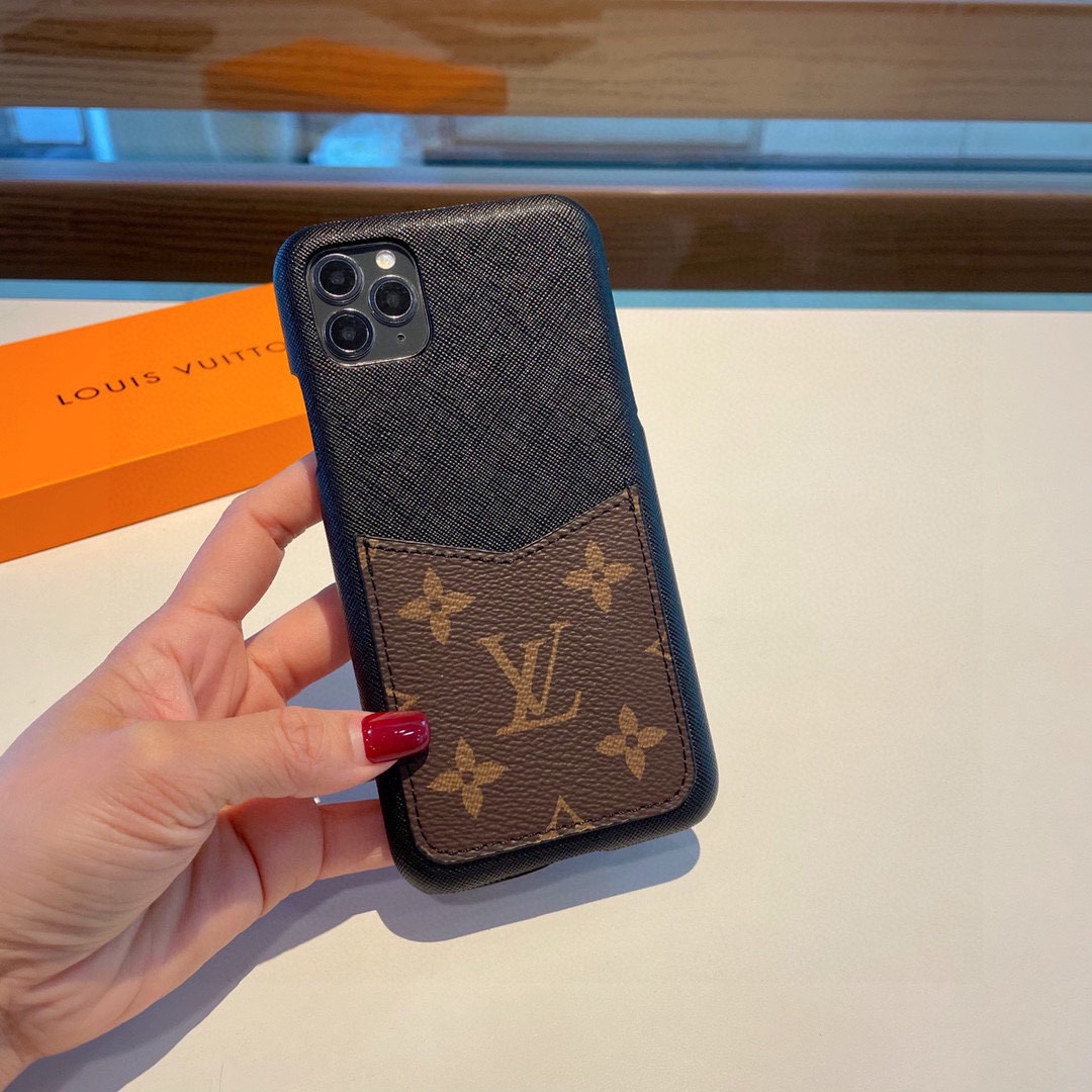 Louis Vuitton LV Unisex Apple IPhone Bumper Pallas Brown Monogram Canvas Black Calf Leather