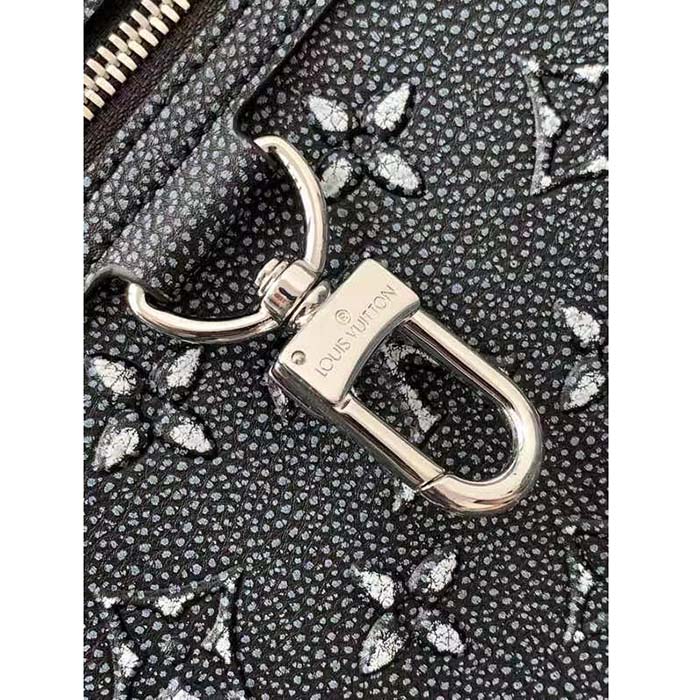 Louis Vuitton LV Unisex Roll Top Backpack Black Charcoal Cowhide Leather