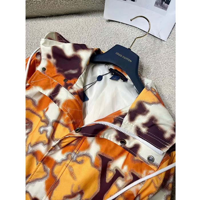 Louis Vuitton Women Cotton Hooded Blouson Regular Fit LV Mappamundi Signature Printed All Over