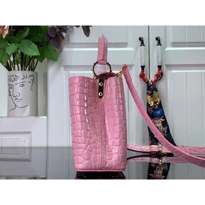 Louis Vuitton LV Women Capucines BB Handbag Pink Crocodilien Brillant Savoir Faire