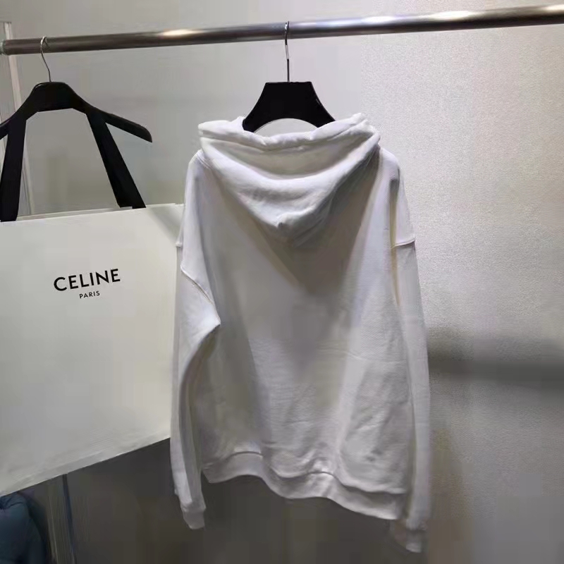 Gucci Men GG Tiger Hooded Sweatshirt Ivory Felted Cotton Jersey Fixed Hood