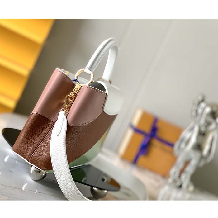 Louis Vuitton LV Women Capucines Mini Handbag Taurillon Patent Leather Smooth Calfskin