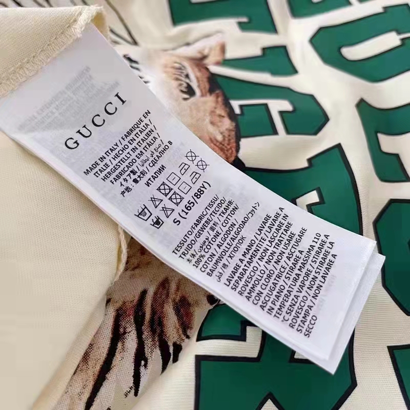 Gucci GG Women Gucci Tiger Cotton T-Shirt White Cotton Jersey Crewneck