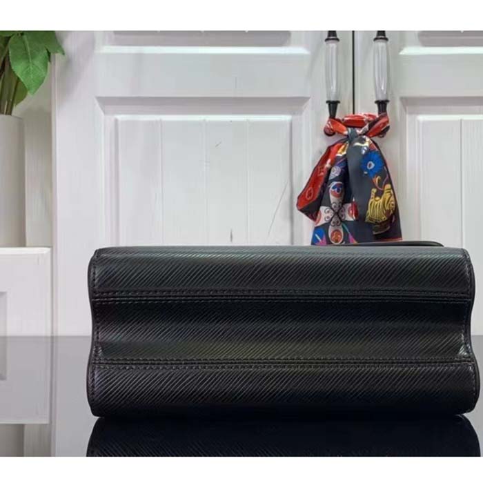 Louis Vuitton LV Women Twist MM Black Epi Grained Leather