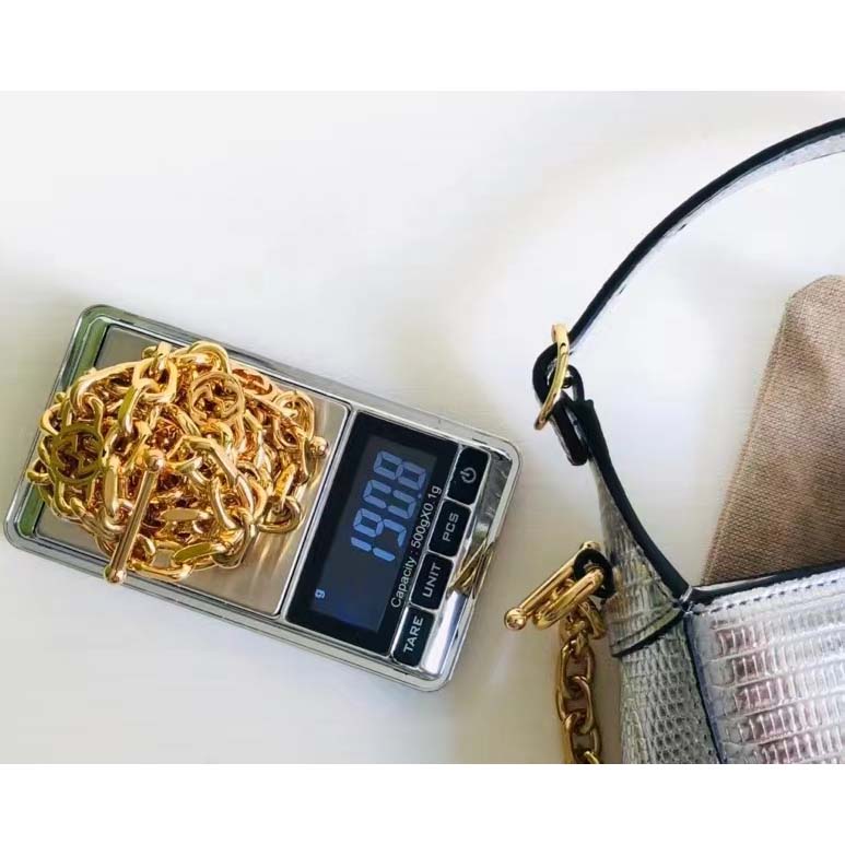 Gucci Women Jackie 1961 Lizard Mini Bag Silver Lamé Lizard