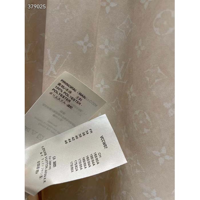 Louis Vuitton Men LV Monogram Cloud Shirt Silk Pinkish Beige Regular Fit