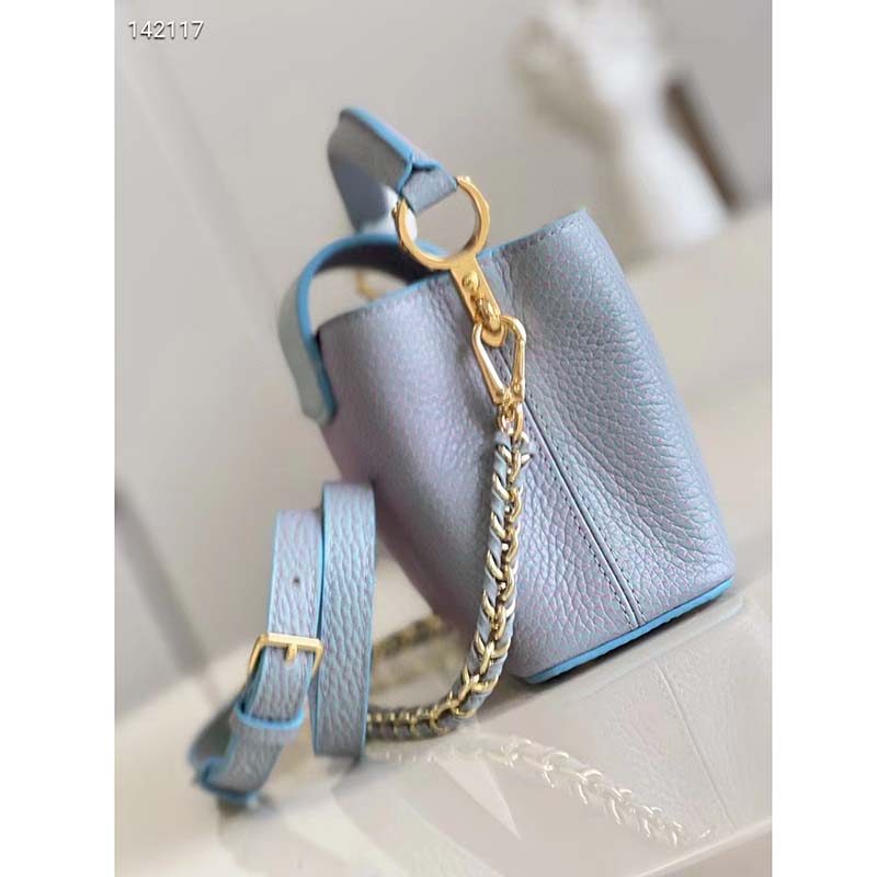 Louis Vuitton LV Women Capucines BB Handbag Lilas Purple Taurillon Leather