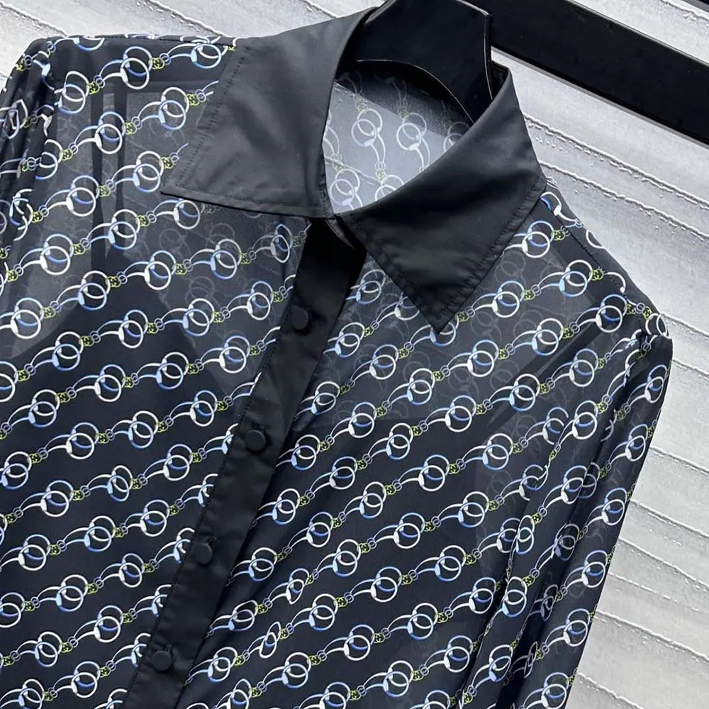 Gucci Women Printed Silk Creponne Shirt 818460ZASJ91149