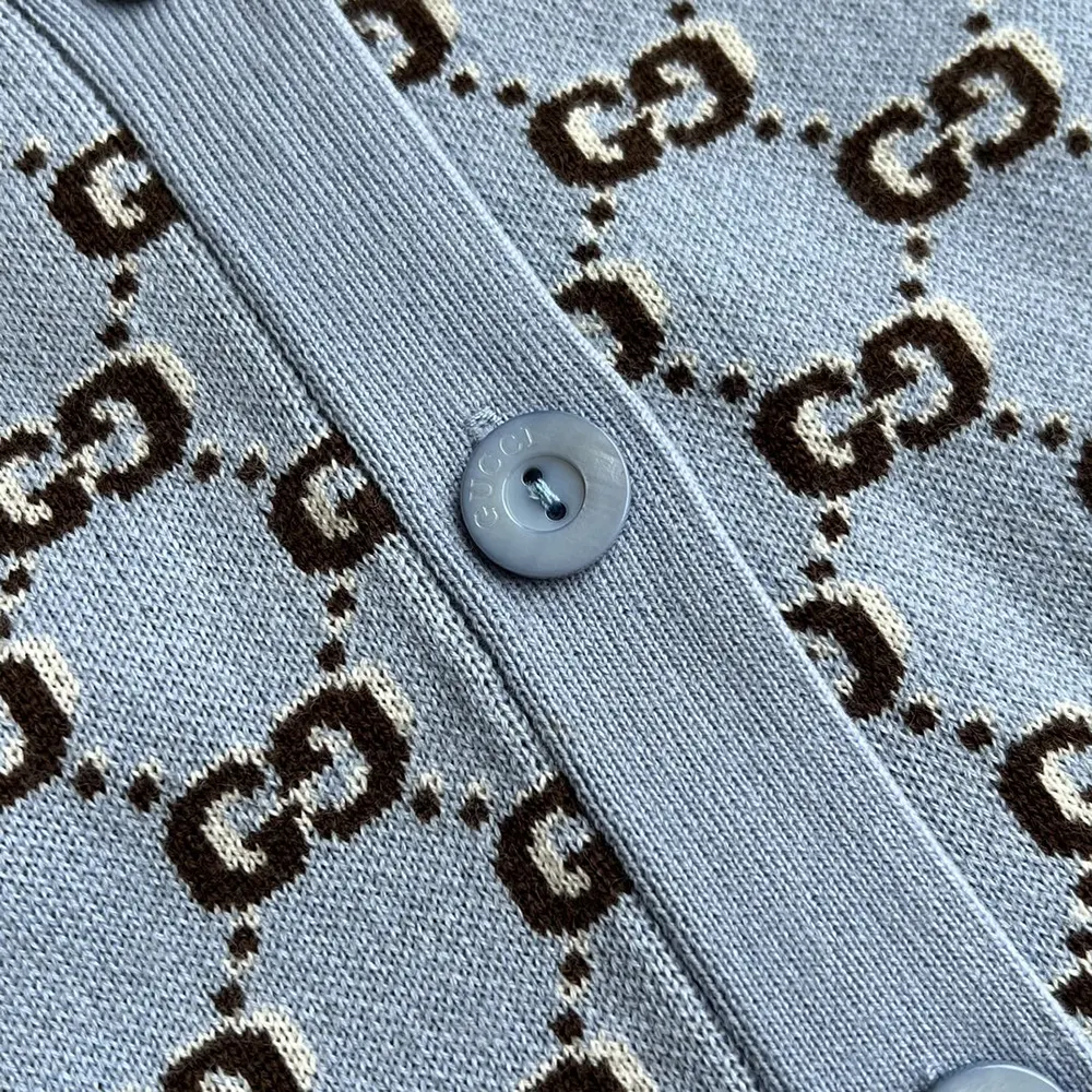 Gucci Women Wool Jacquard Cardigan with GG Shadow 798137XKD8R4544