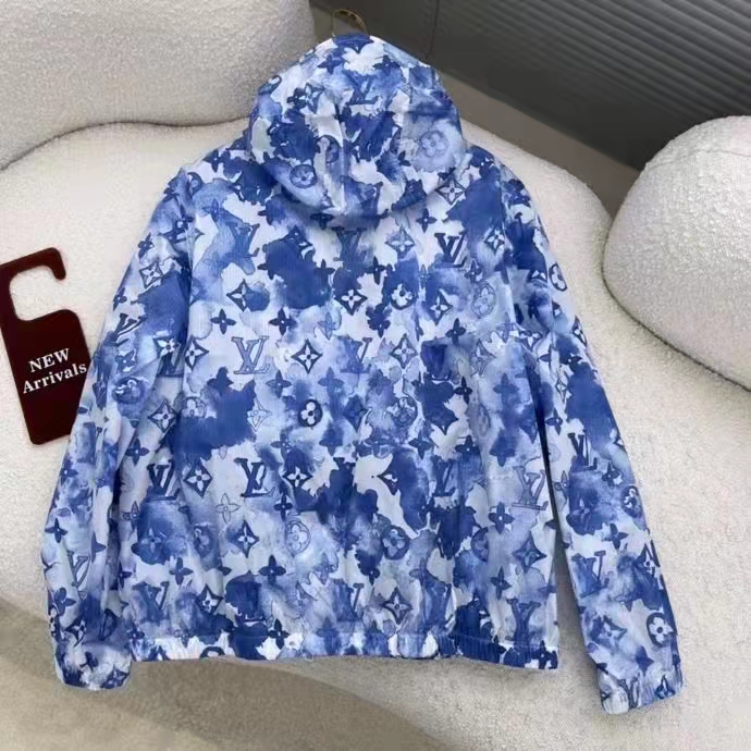 Louis Vuitton LV Women Blue Watercolor Windbreaker 100% Polyamide Indigo Regular Fit