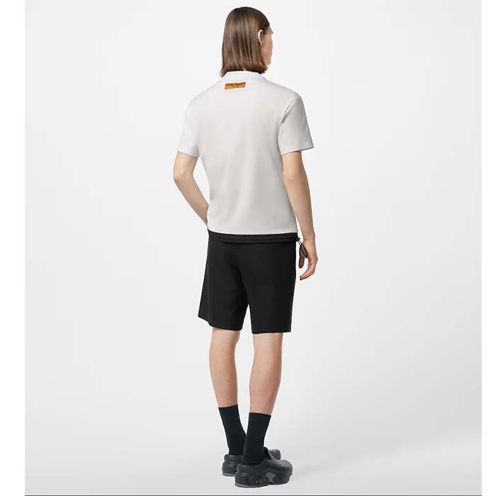 Louis Vuitton Men Hybrid Cotton T-Shirt Regular Fit LV Silk Label Milky White Cotton