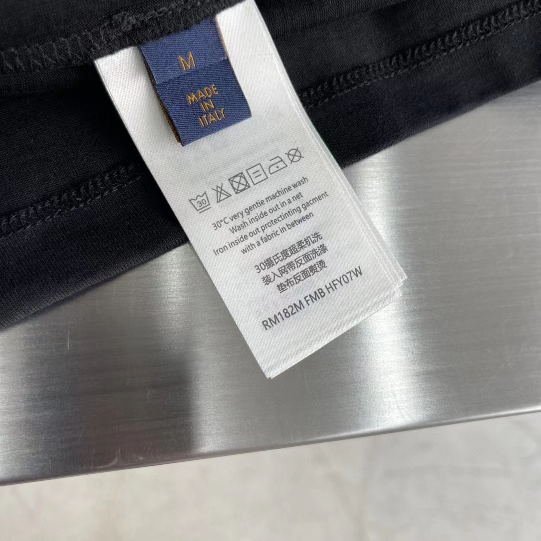 Louis Vuitton LV Women Bead-Embroidered Cotton T-Shirt Show Fit Embroidered Signature