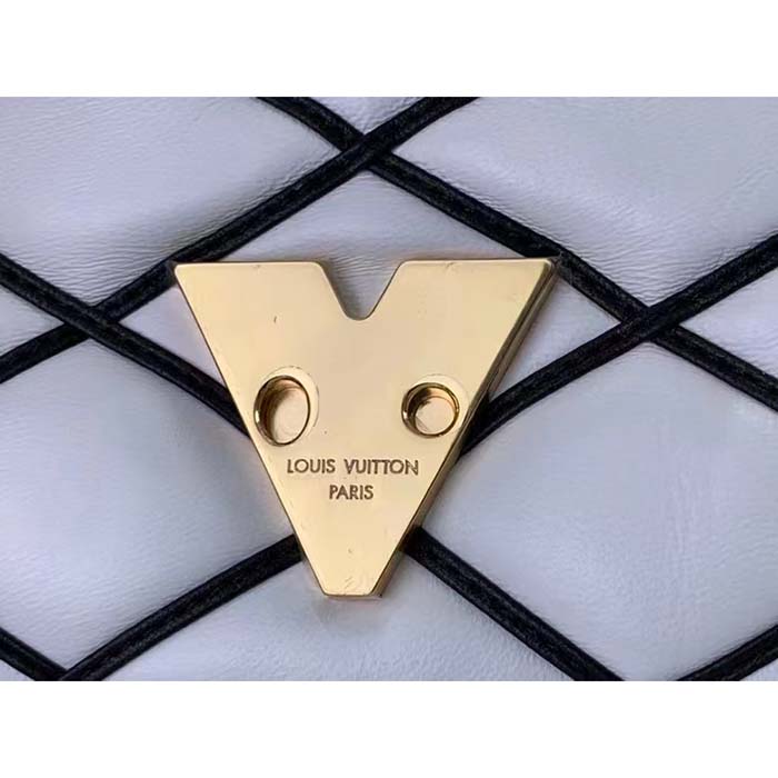 Louis Vuitton LV Women Pico GO-14 Black White Lambskin Cowhide Leather