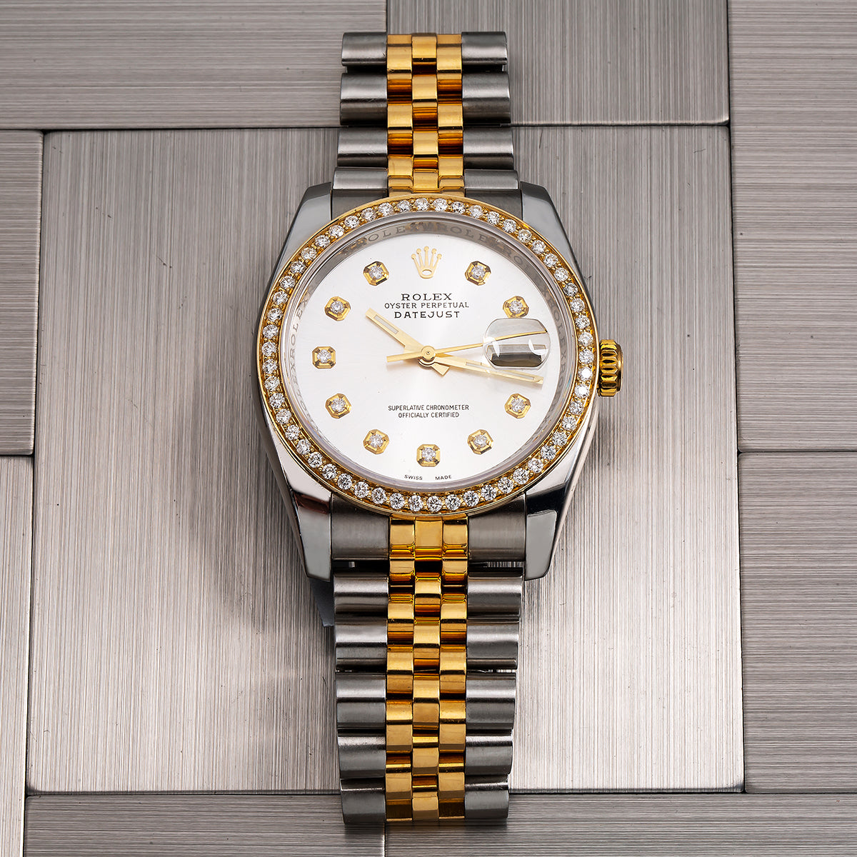 Rolex Datejust Diamond Watch, 116233 36mm Silver Mother Of Pearl
