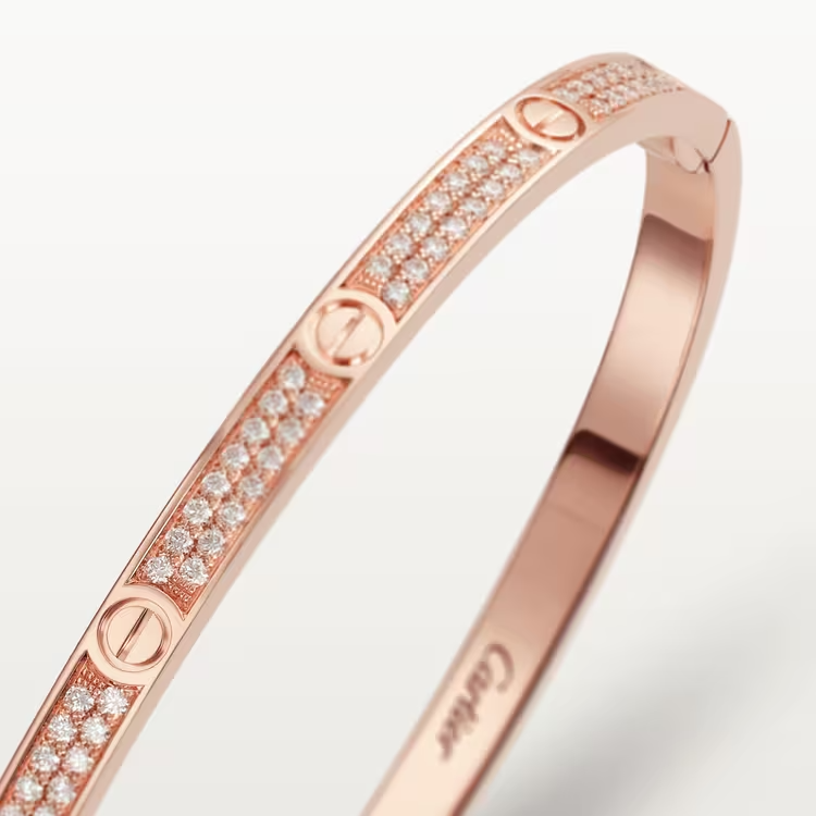 CARTIER LOVE BRACELET, SMALL MODEL, PAVED – 16