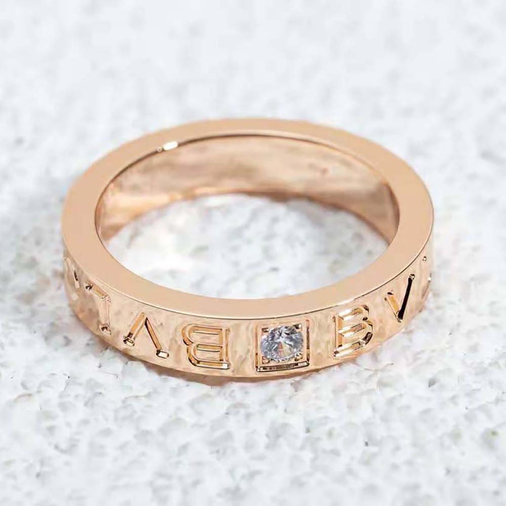 Bvlgari Women Bvlgari Bvlgari Ring 18 KT Rose Gold Ring with Diamond