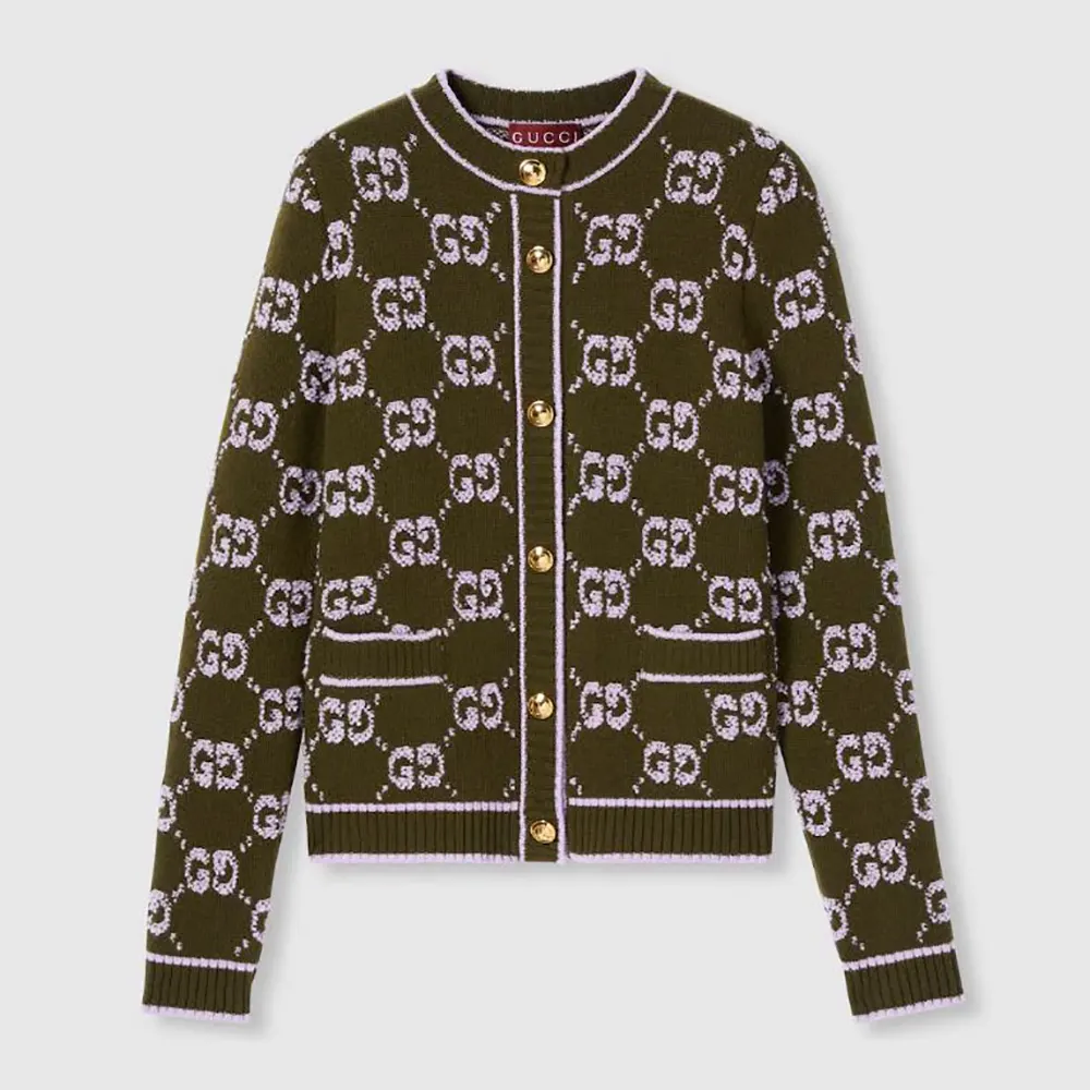 Gucci Women GG Wool Bouclé Jacquard Cardigan ‎713300XKCNA