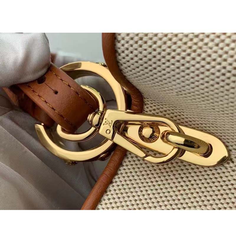 Louis Vuitton LV Women Capucines MM Handbag Caramel Brown Taurillon Leather Canvas