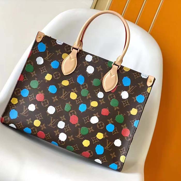 Louis Vuitton Unisex LVxYK OnTheGo MM Monogram Coated Canvas 3D Painted Dots Print