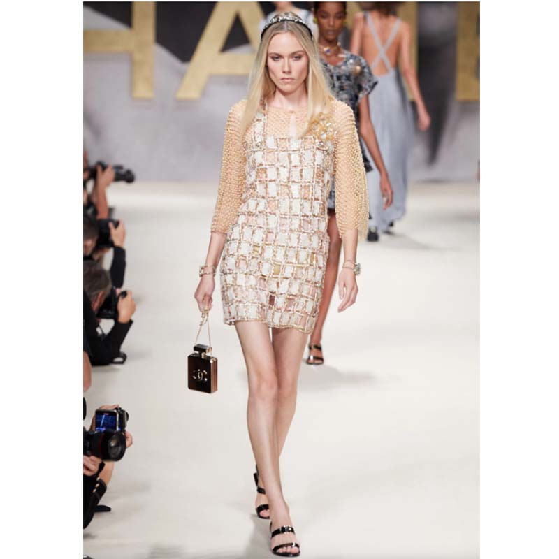 Chanel Women CC Evening Bag Metal Gold