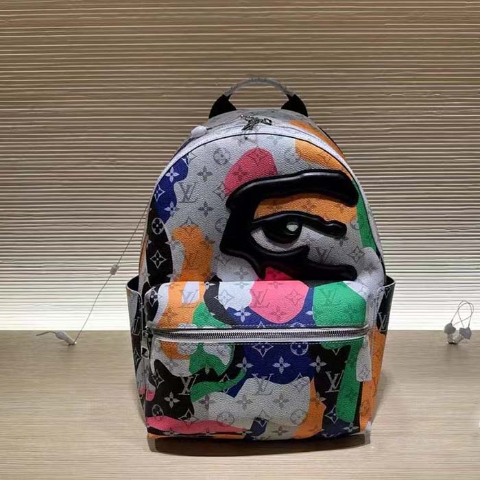 Louis Vuitton LV Unisex Discovery Backpack PM Multicolor Monogram Coated Canvas Cowhide Leather