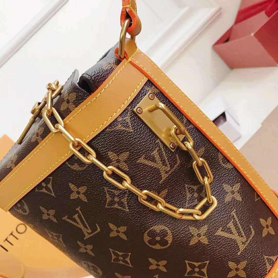 Louis Vuitton LV Unisex Milk Box Bag in Monogram Coated Canvas and Natural Leather