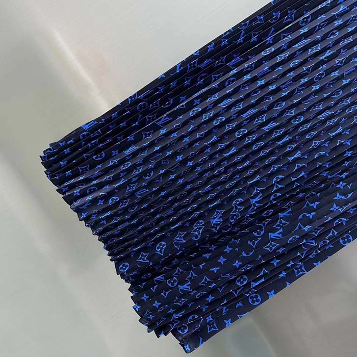 Louis Vuitton LV Women LV Monogram Silk Pleated Skirt Silk Navy