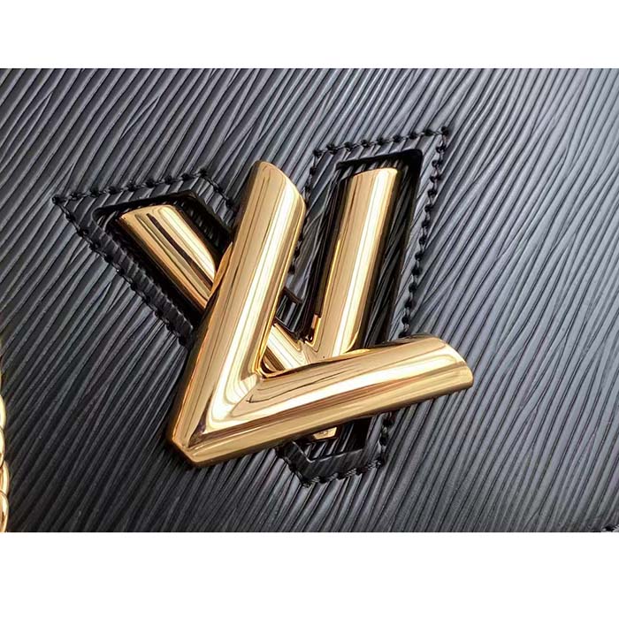 Louis Vuitton Women LV Twist Belt Chain Pouch Black Epi Grained Cowhide Leather