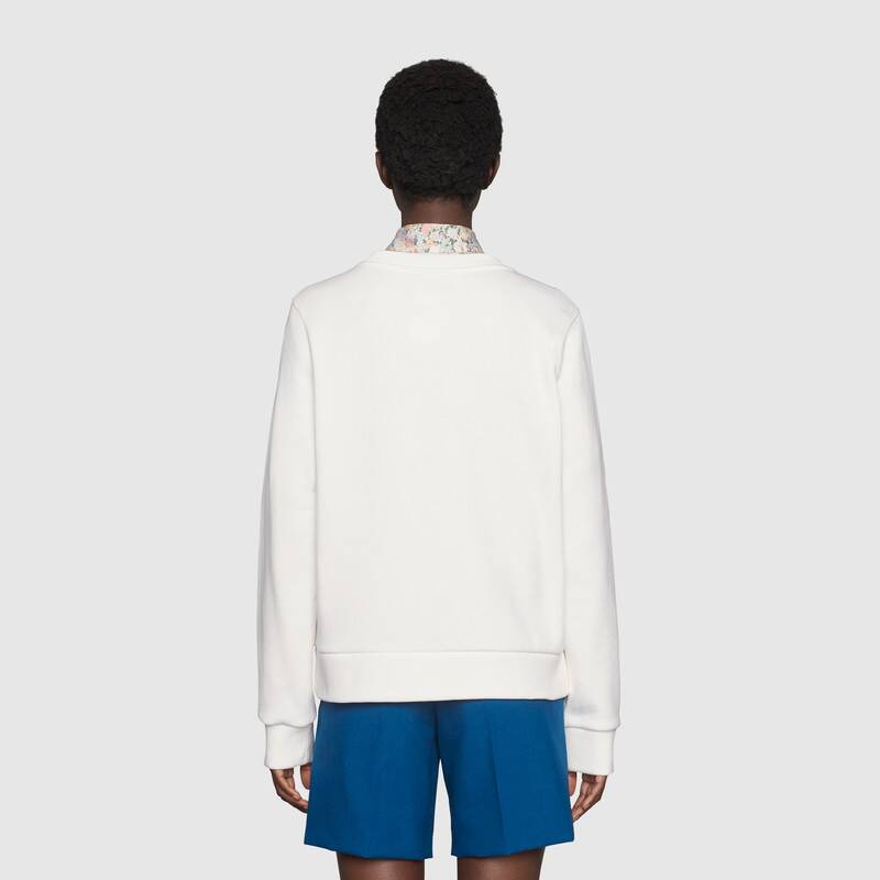 Gucci Women Gucci ‘Mad Cookies’ Print Sweatshirt Cotton Jersey Crewneck-White