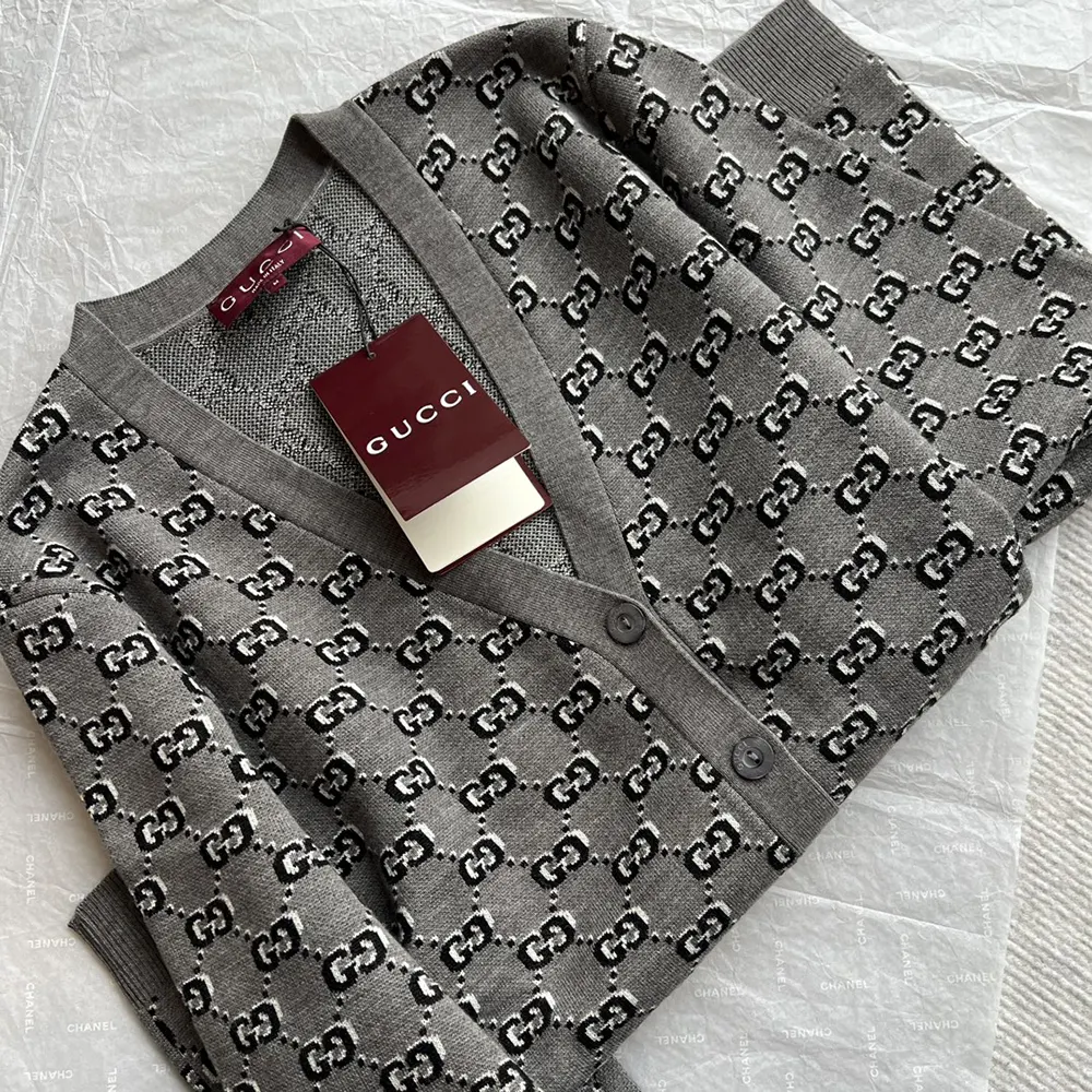 Gucci Women Wool Jacquard Cardigan with GG Shadow 798137XKD8R1136
