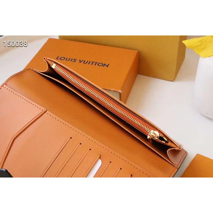 Louis Vuitton LV Unisex Vertical Wallet Black Arizona Taurillon Cowhide Leather