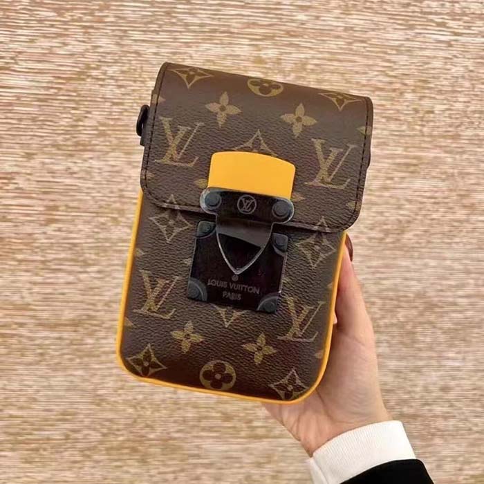 Louis Vuitton LV Unisex S-Lock Vertical Wearable Wallet Radiant Sun Monogram Macassar Coated Canvas