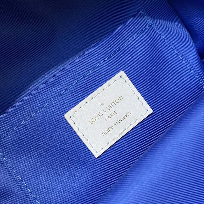 Louis Vuitton LV Unisex Palm Springs Mini Backpack Blue Monogram Velvet Jacquard