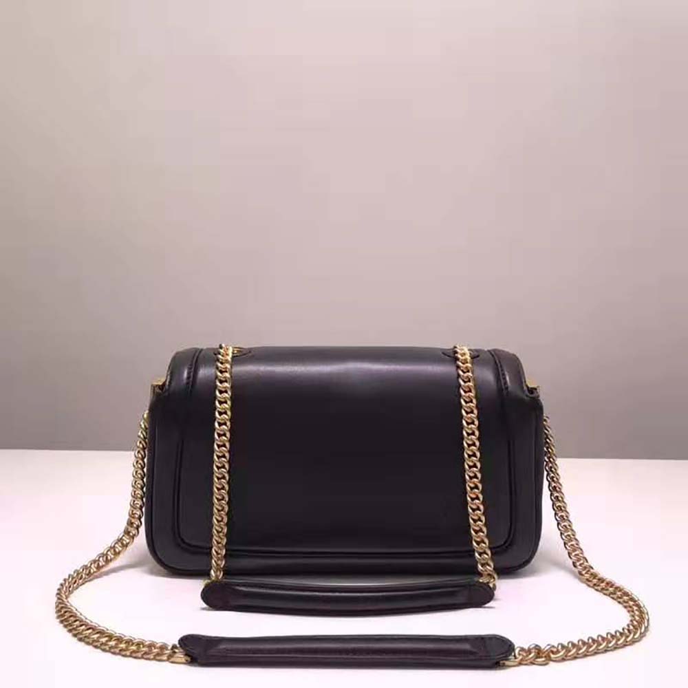 Fendi Women Baguette Chain Black Nappa Leather Bag