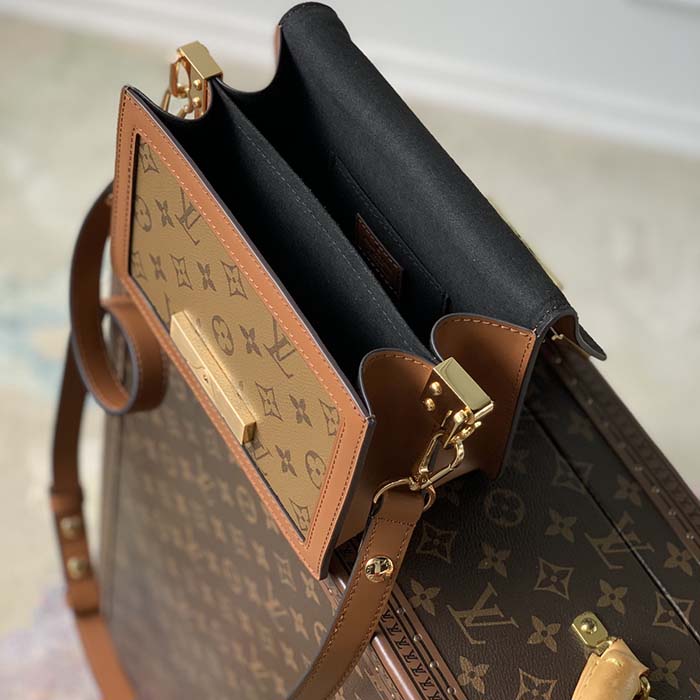 Louis Vuitton Women Mini Dauphine Lock XL Monogram Coated Canvas Cowhide Leather