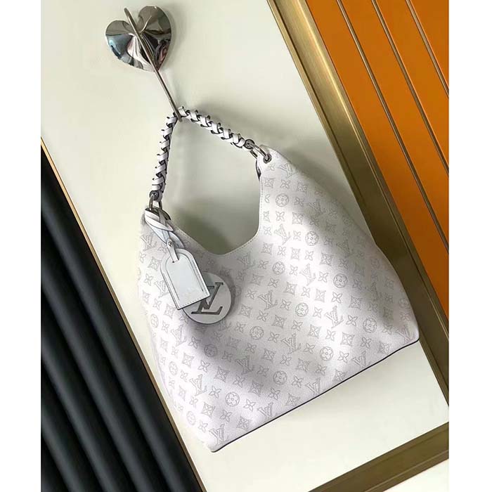 Louis Vuitton LV Women Carmel Hobo Bag White Mahina Perforated Calfskin Leather