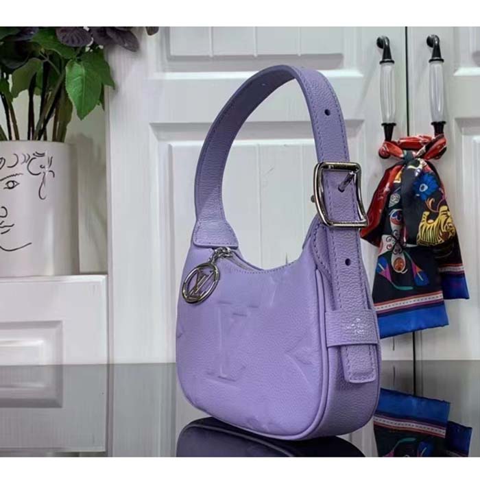 Louis Vuitton LV Women Mini Moon Purple Monogram Empreinte Embossed Supple Grained Cowhide Leather