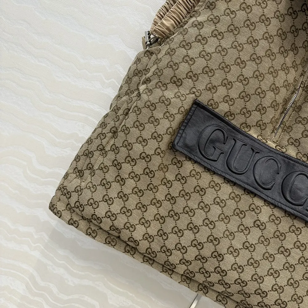 Gucci Men GG Canvas Gilet with Leather Label 823751Z8B1K