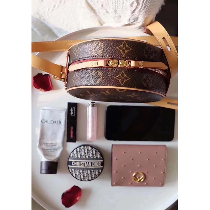 Louis Vuitton LV Women Boite Chapeau Souple PM in Monogram Coated Canvas-Brown